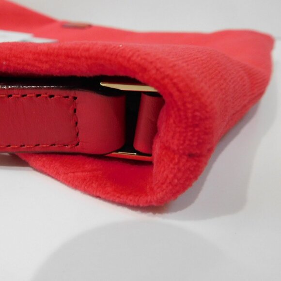 FRANCES VALENTINE ~ RED VELOUR POOCH BAG ~ velvet - Picture 6 of 6